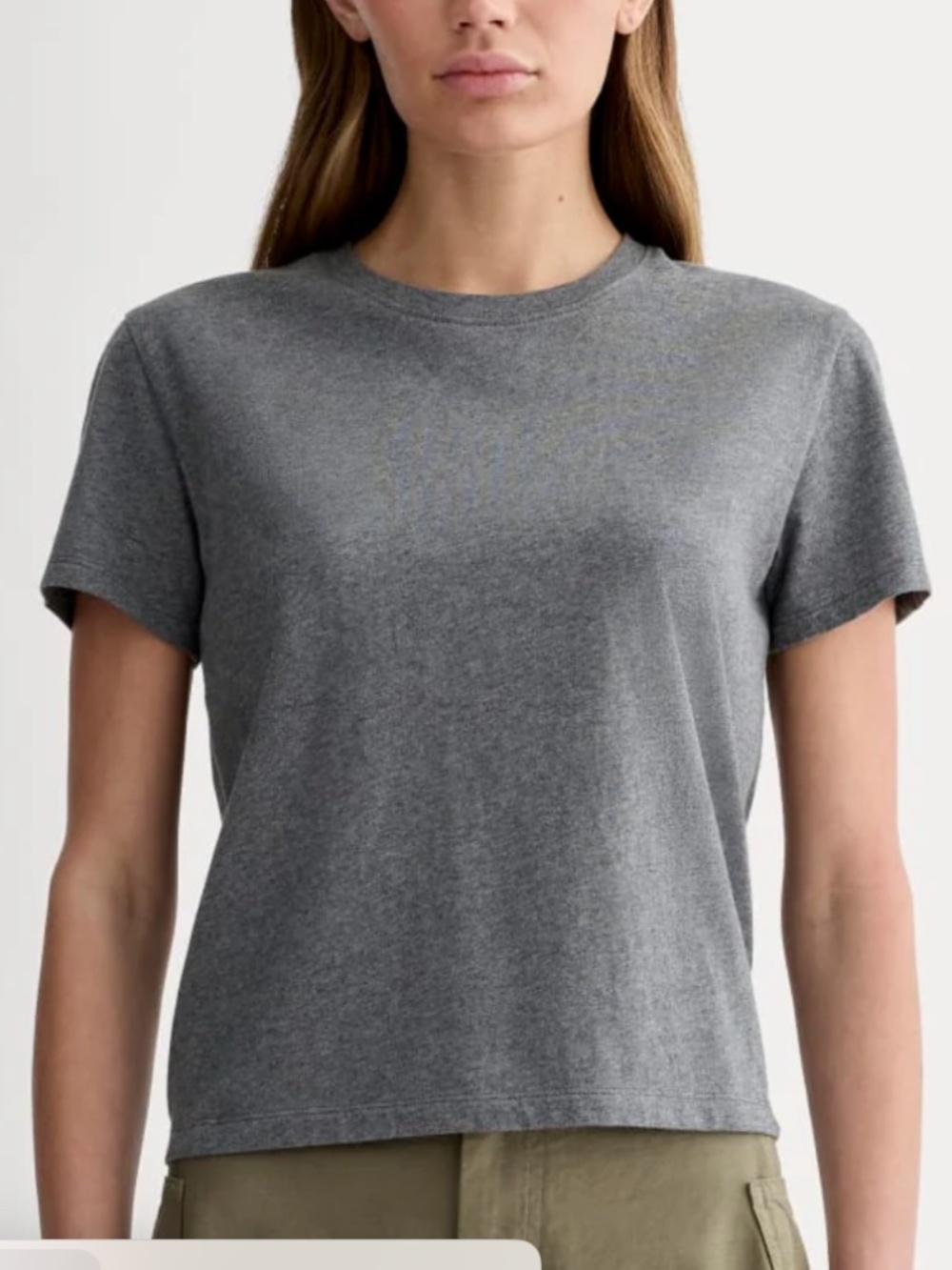 Everlane Gray Short Sleeve Box-Cut Tee in Essential Cotton Size Small (2-4)